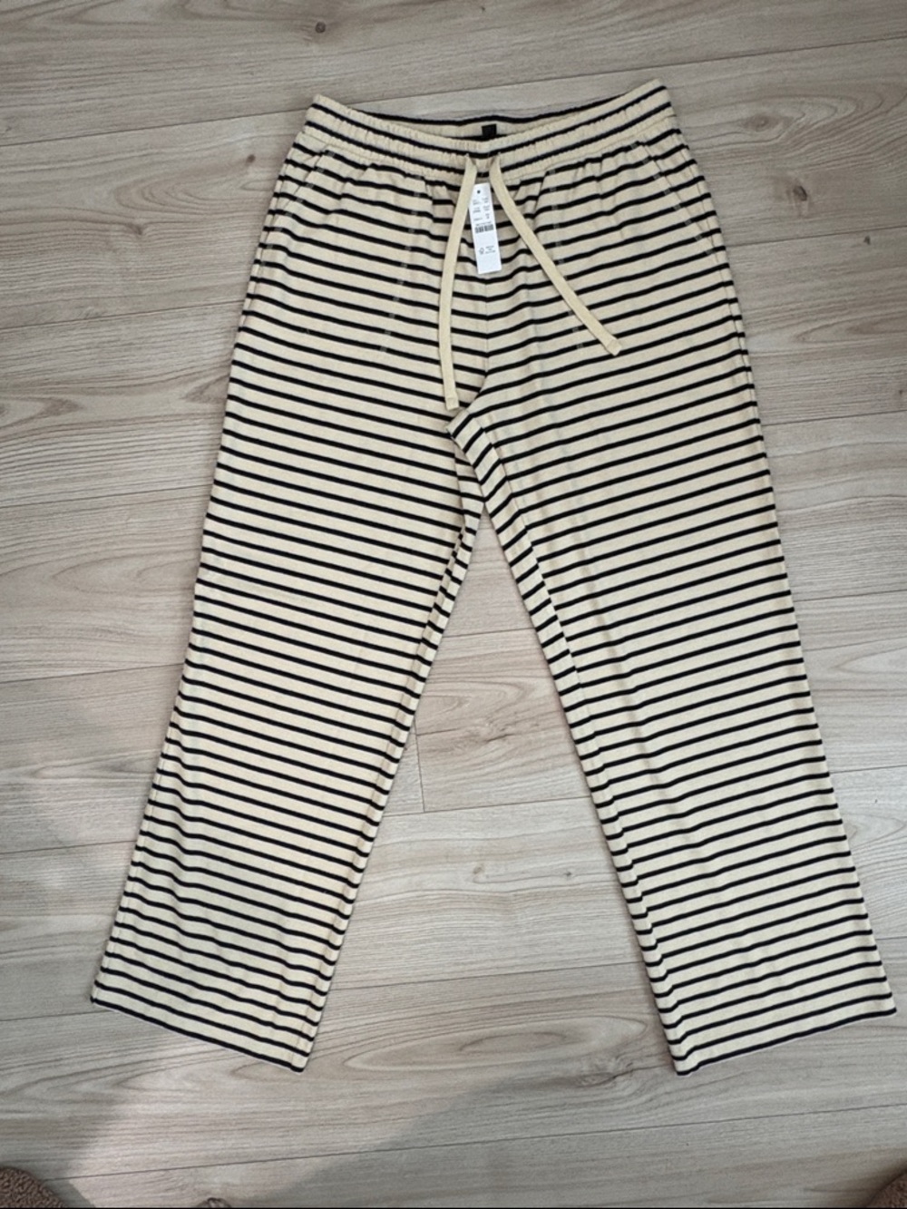 J. Crew Cream and Navy Striped Drawstring Pants - Picture 2 of 5